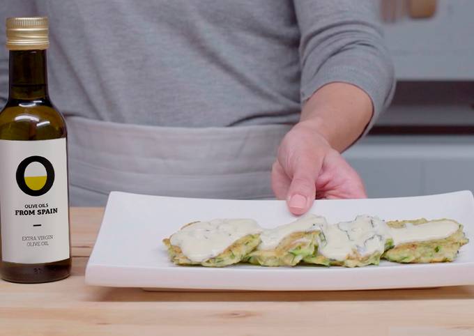 Simple Way to Prepare Perfect Zucchini fritters with yogurt sauce