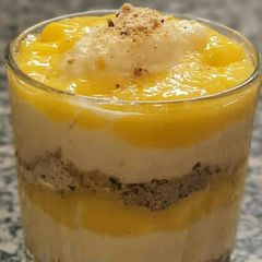 Mango custard pudding A picture of Mango custard pudding.