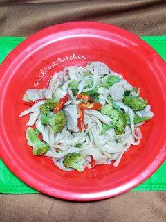 Foto resep Tumis Brokoli Baso Jamur Tiram Putih