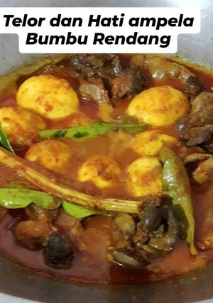 Foto resep Telor dan Hati Ampela Bumbu Rendang