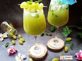 ग्रीन ग्रेप मिंट कूलर (Green Grape Mint Cooler Recipe In Marathi)