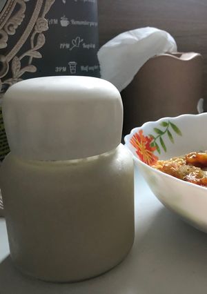 Hình của món Sữa dừa cốm non hạt sen.