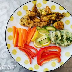 Healthy chicken with mashed potato A picture of Healthy chicken with mashed potato.