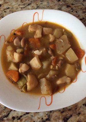Una foto de Patatas en salsa con choco