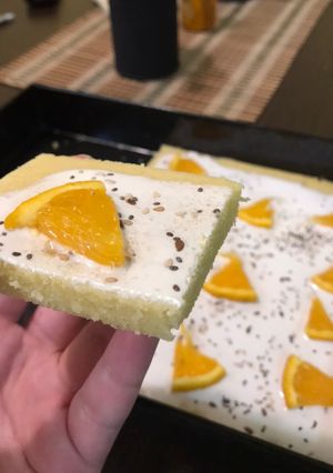 Una foto de Cuadritos húmedos de naranja 🍊