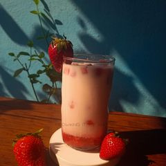 A picture of Famous Korean style Strawberry Milk.