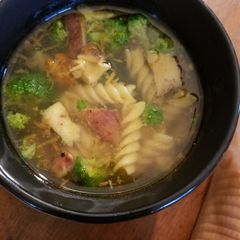 A picture of Shiitake Mushroom & Broccoli Rainy Day Soup.