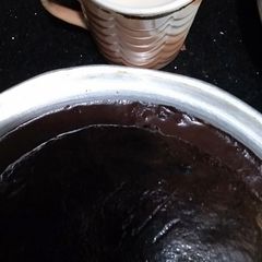 A picture of Cake with coffee.