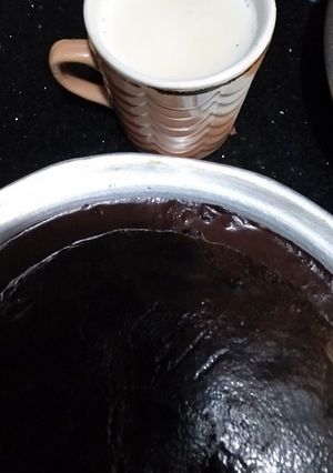 A picture of Cake with coffee.