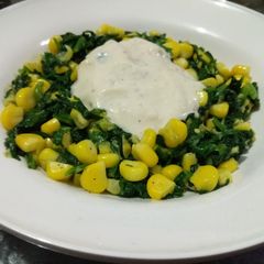 Spinach & corn creamy salad (Mexican salad) A picture of Spinach & corn creamy salad (Mexican salad).