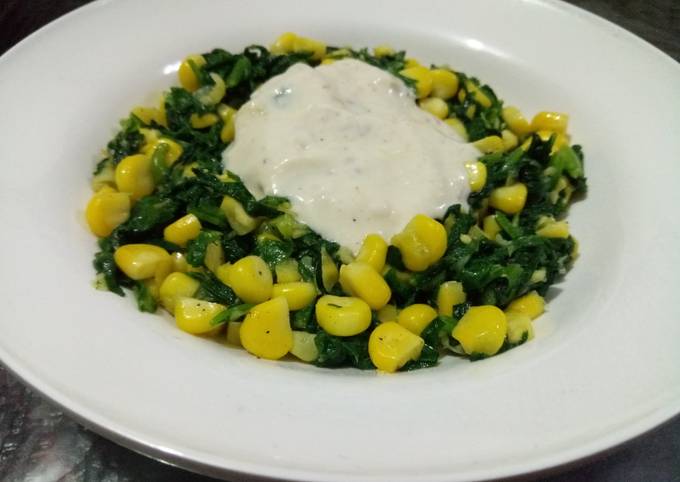 Recipe of Favorite Spinach &amp; corn creamy salad (Mexican salad)