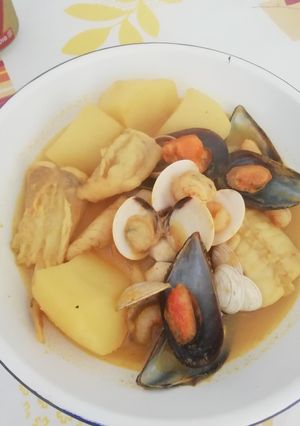 Una foto de Cazuela de rape a mi manera