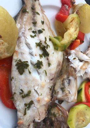 Foto principal de Lubina al horno con patatas😋