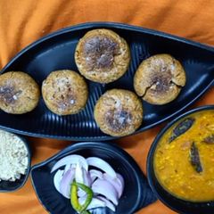 A picture of Dal Bati Churma(bihari style).