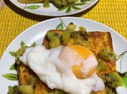 A picture of egg kiwi breakfast