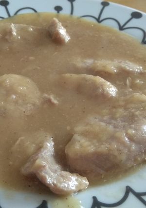 Una foto de Solomillo en salsa de cebolla