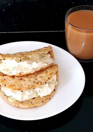 A picture of My Soft Cheese with chopped Cucumber Afternoon Tea.