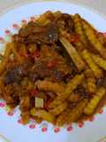 Iga kentang saus teriyaki