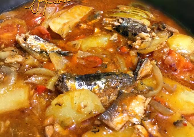 Sarden kentang Pedas