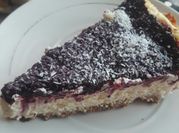Una foto de cheesecake de frambuesa