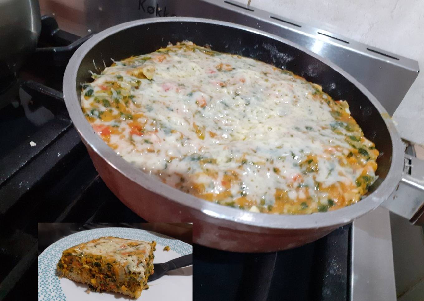 Tarta de calabaza con espinaca