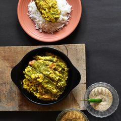 A picture of Sheem Posto (Flat Beans Cooked in Poppy Paste).
