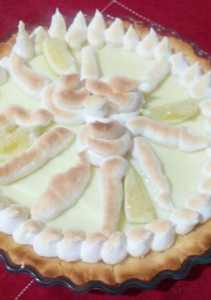 صورة لوصفة تارت الليمون بمقادير بسيطة وبتزيين بسيط 😋😋