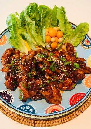 รูปของ ตีนไก่ผัดซอสเผ็ดเกาหลี คีโต (ทักบัล)