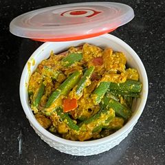 A picture of Aachari Bhindi / Okra.