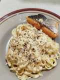 Spagetti Carbonara with Salmon