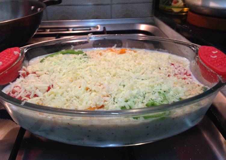 Vegetable pie before baking