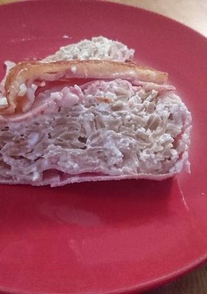 Baconbe tekert túrós csusza recept fotója