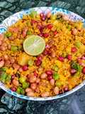 Red Poha Masala With Veggies, Sprouts and Nuts