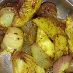 A picture of Potato onion Sabzi.