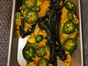 A picture of stuffed poblano pepper