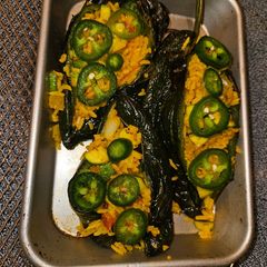 A picture of Stuffed Poblano peppers.
