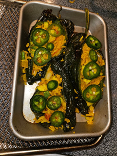 A picture of Stuffed Poblano peppers.