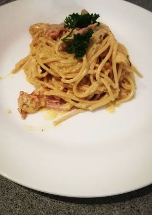 A picture of Creamy smokey spaghetti.
