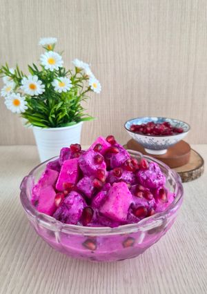 Foto resep Salad Buah Naga Apel