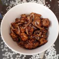 A picture of Ayam popcorn teriyaki.