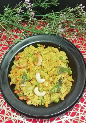 A picture of Jawar flakes Upma.