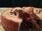 Una foto de torta marmolada de vainilla