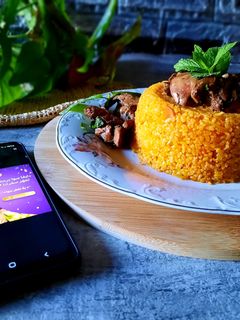 صورة لوصفة برغل مع كبدة الدجاج