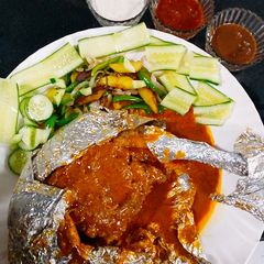 A picture of Spicy steam raan roast.