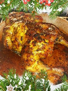 Una foto de Pollo campero a las hierbas provenzales con limón y cerveza