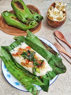 Foto resep Nasi Bakar Sambel Teri