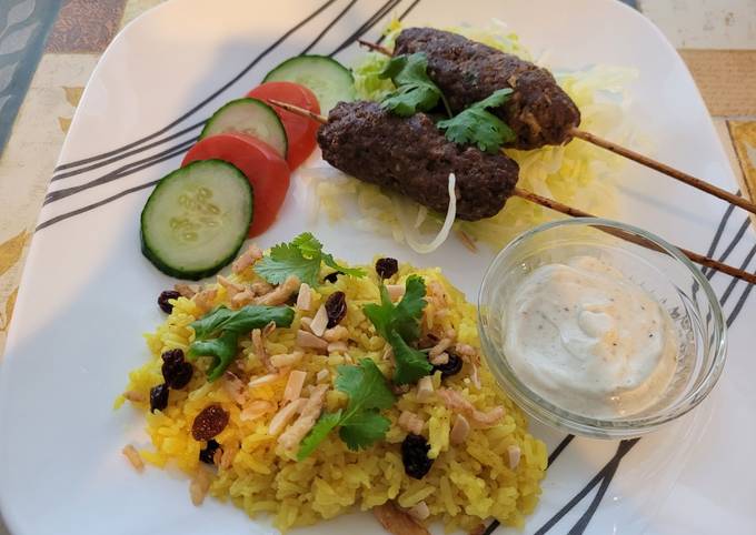 Resep Beef Koftas with Rice Pilaf oleh Cisade - Cookpad