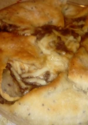 Una foto de Mini tarta rústica de berenjenas y aceitunas negras