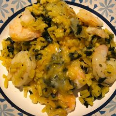 A picture of Spinach and Shrimp Rice Bake.