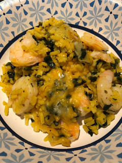 A picture of Spinach and Shrimp Rice Bake.